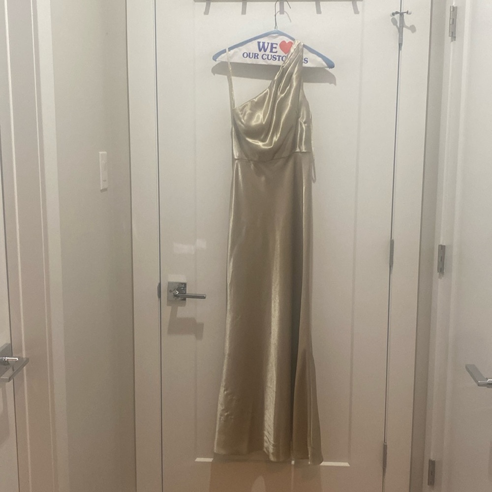 Champagne Jenny Yoo bridesmaid dress size 0 - hemmed for 5’2 in heels